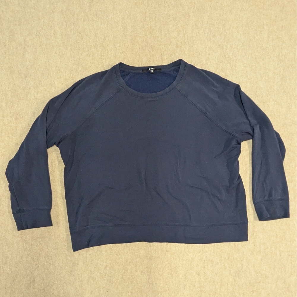 Quince Navy Blue Crewneck Sweatshirt Comfy & Cozy Size Women's XL